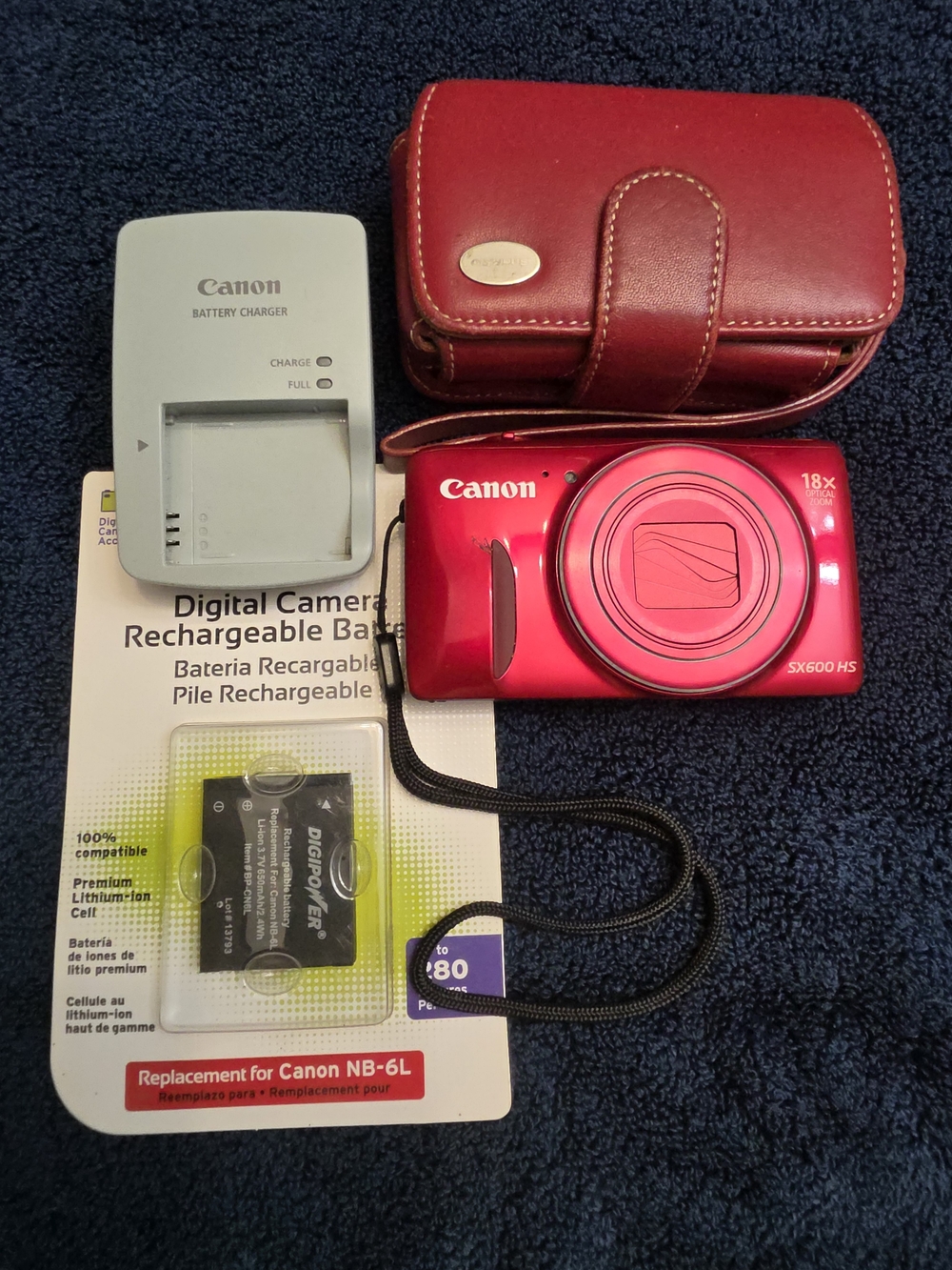 Canon PowerShot SX600 HS Camera Kit In Red - Picture 1 of 16